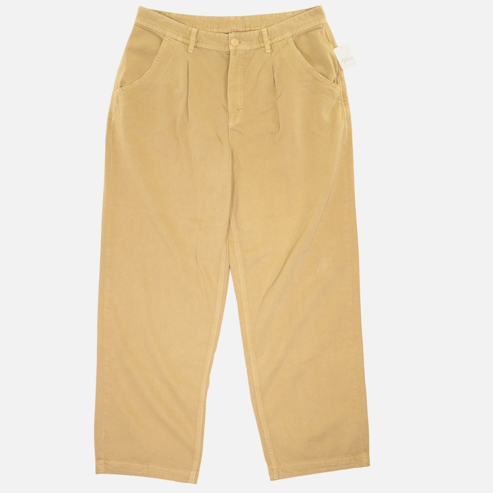 Free People Cya Later Skate Trouser Women 14 Pleated High Rise Wide Leg Tan NWT